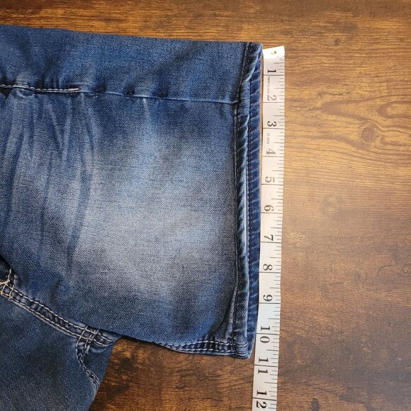 Seven7 Jean Shorts Size 4 Low Rise Thick Stitch Medium Light Wash Stretch - Picture 9 of 10